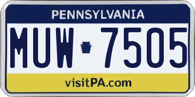 PA license plate MUW7505