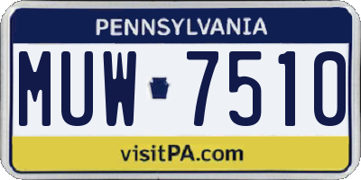 PA license plate MUW7510