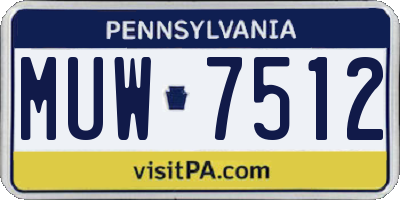 PA license plate MUW7512