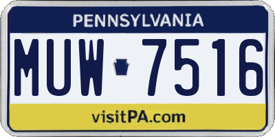 PA license plate MUW7516