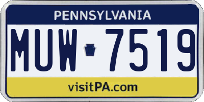 PA license plate MUW7519