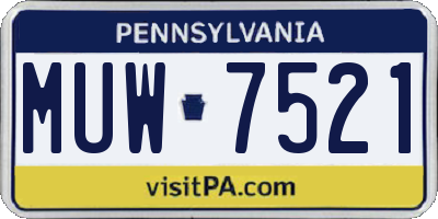 PA license plate MUW7521