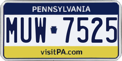 PA license plate MUW7525