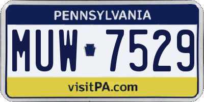 PA license plate MUW7529
