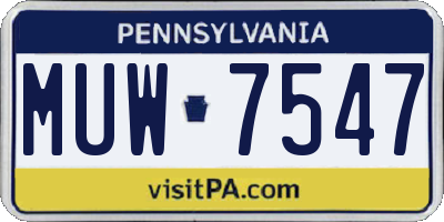 PA license plate MUW7547