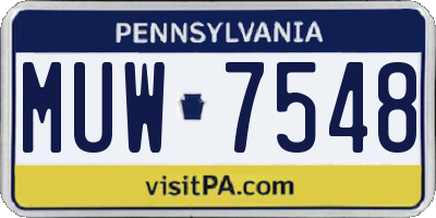 PA license plate MUW7548