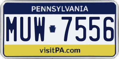 PA license plate MUW7556