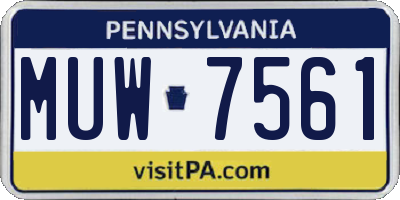 PA license plate MUW7561