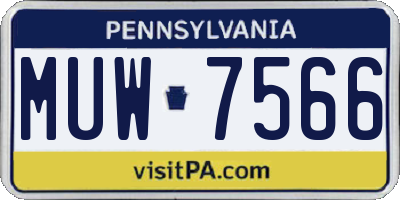 PA license plate MUW7566