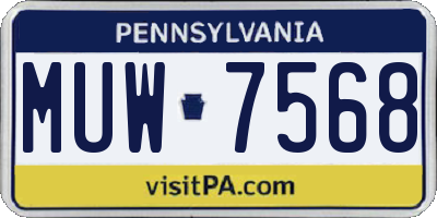 PA license plate MUW7568
