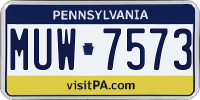 PA license plate MUW7573