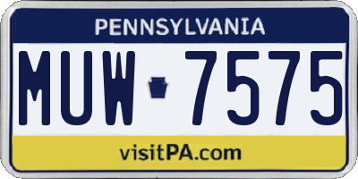 PA license plate MUW7575