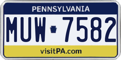 PA license plate MUW7582
