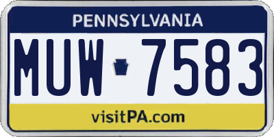 PA license plate MUW7583