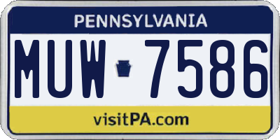PA license plate MUW7586