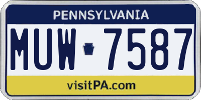 PA license plate MUW7587