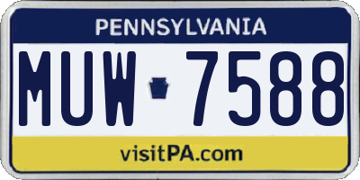 PA license plate MUW7588