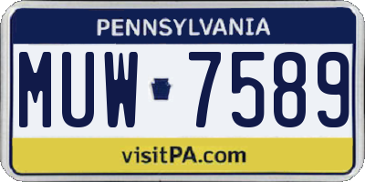 PA license plate MUW7589