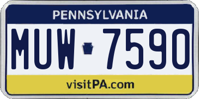PA license plate MUW7590