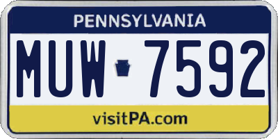 PA license plate MUW7592
