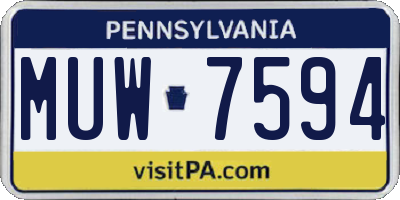 PA license plate MUW7594