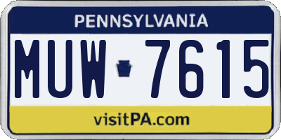 PA license plate MUW7615