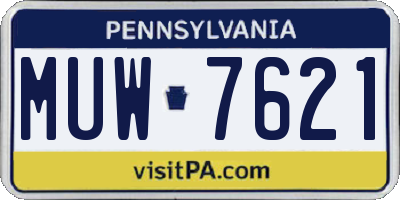 PA license plate MUW7621