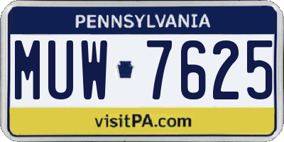 PA license plate MUW7625