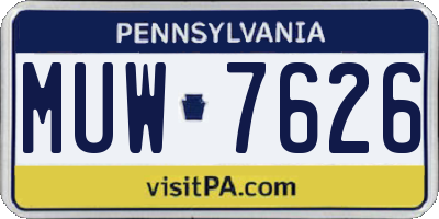 PA license plate MUW7626