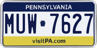 PA license plate MUW7627