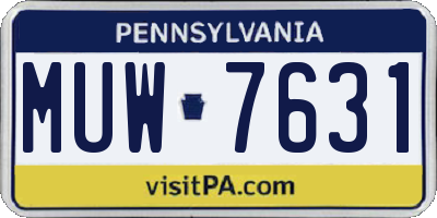 PA license plate MUW7631