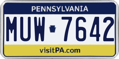 PA license plate MUW7642