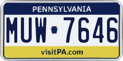 PA license plate MUW7646