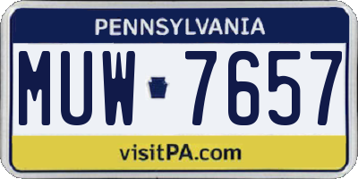 PA license plate MUW7657
