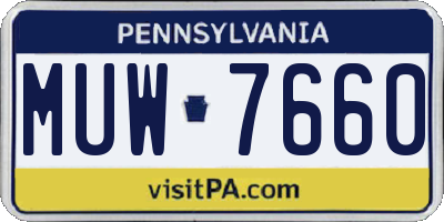 PA license plate MUW7660