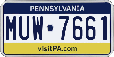 PA license plate MUW7661