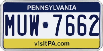 PA license plate MUW7662