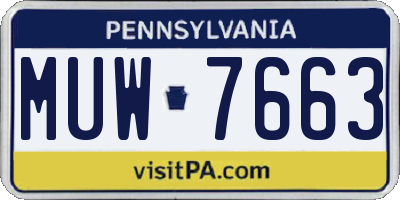 PA license plate MUW7663