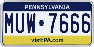 PA license plate MUW7666