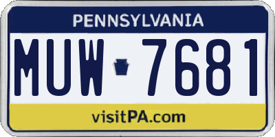 PA license plate MUW7681