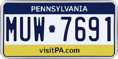 PA license plate MUW7691
