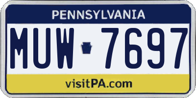 PA license plate MUW7697