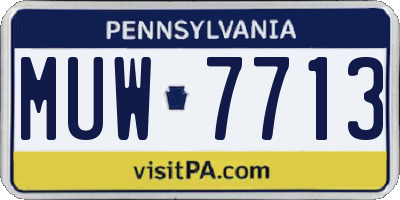 PA license plate MUW7713