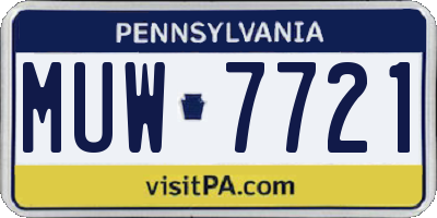 PA license plate MUW7721
