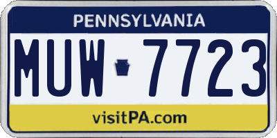 PA license plate MUW7723