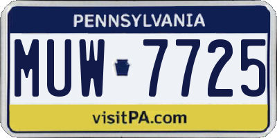 PA license plate MUW7725