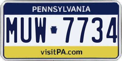 PA license plate MUW7734
