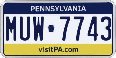 PA license plate MUW7743