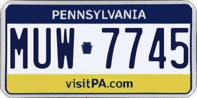 PA license plate MUW7745