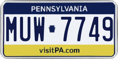 PA license plate MUW7749